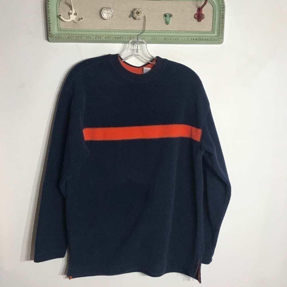 Aeropostale Areo-Tech Fleece Long Sleeve Shirt navy red small men’s